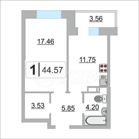 1 комнатная квартира  в районе Автовокзал, ул. Игоря Киртбая, 29, Жилой комплекс «Кедровый», г. Сургут