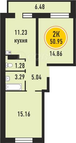 2 комнатная квартира  в районе Матмасы, ул. Газопромысловая, 8, Жилой квартал «Новый мыс 2.0», г. Тюмень