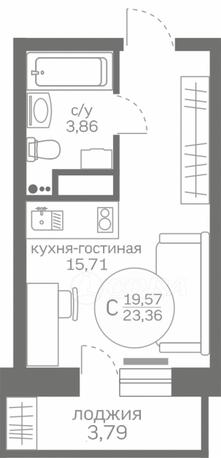 Студия в новом доме,  в районе Ново-Комарово, ЖК «Меридиан Юг», д. Патрушева