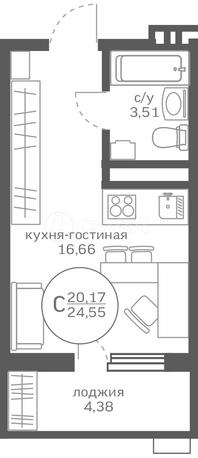 Студия в новом доме,  в районе Ново-Комарово, ЖК «Меридиан Юг», д. Патрушева