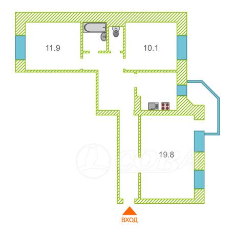 3 комнатная квартира  в районе Южный 2 / Чаплина, ул. Николая Чаплина, 117, г. Тюмень