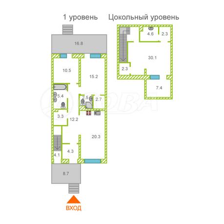 2 комнатная квартира  в районе Автовокзал, ул. Игоря Киртбая, 28, Квартал «Новин» Сургут, г. Сургут