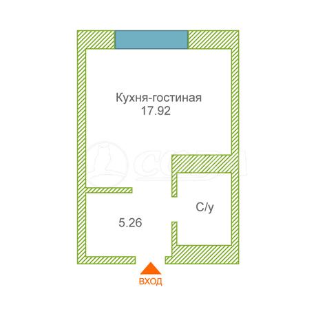 Студия в новом доме,  в районе Центр: Драмтеатр, Авторский квартал «Машаров», г. Тюмень