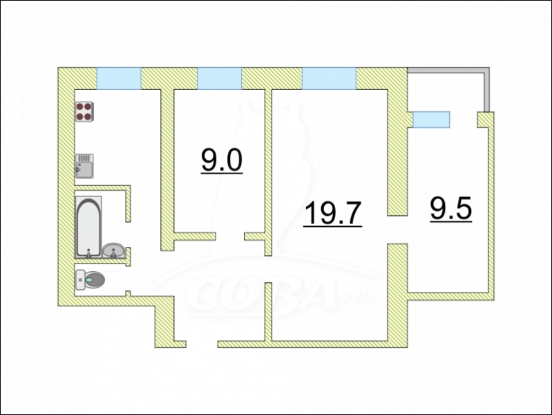 3 комнатная квартира  в районе Центр: Драмтеатр, ул. Республики, 94, г. Тюмень
